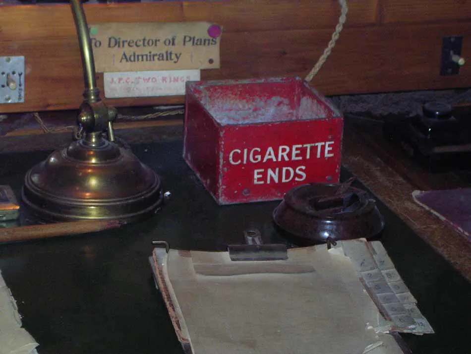 A shot from the Cabinet War Rooms, London . Churchill and his cigars...