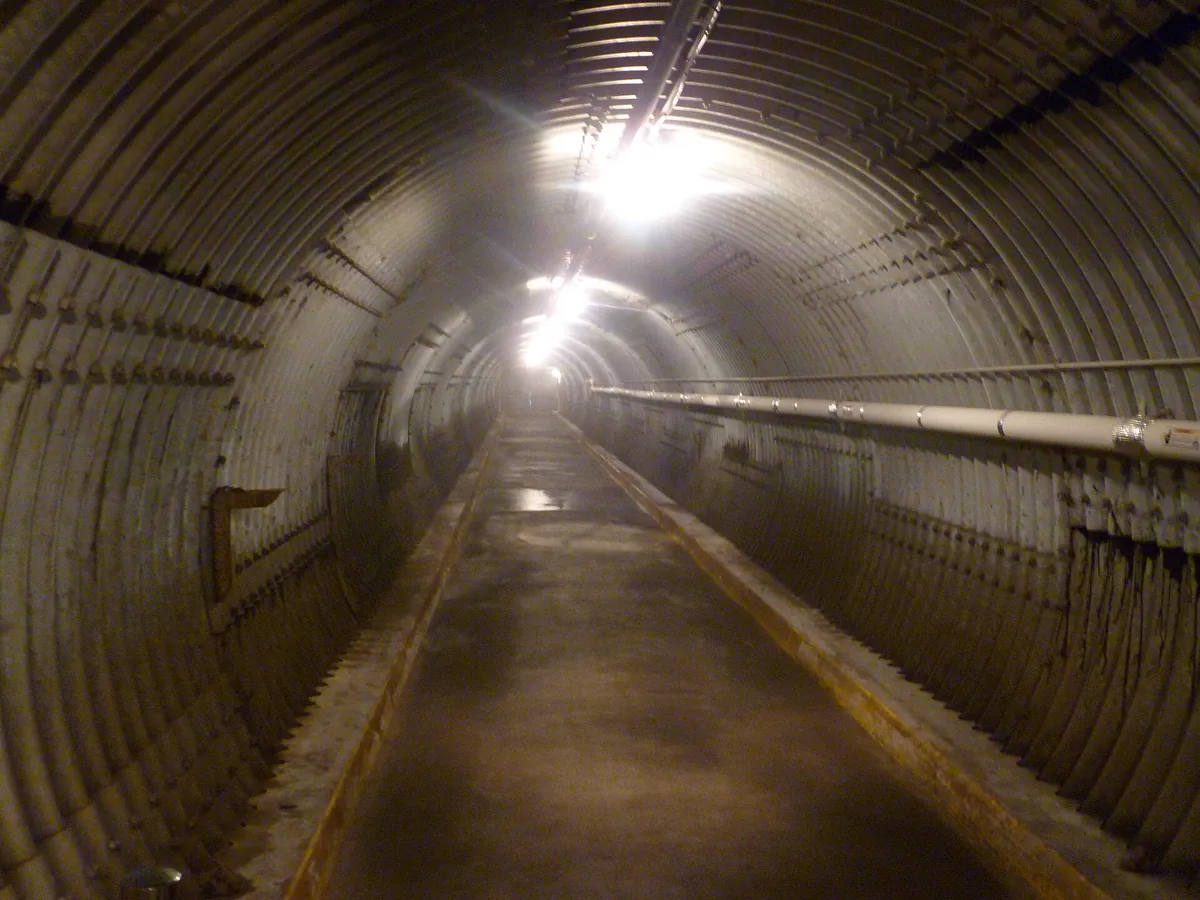 The actual entrance to the bunker is perpendicular to tunnel.