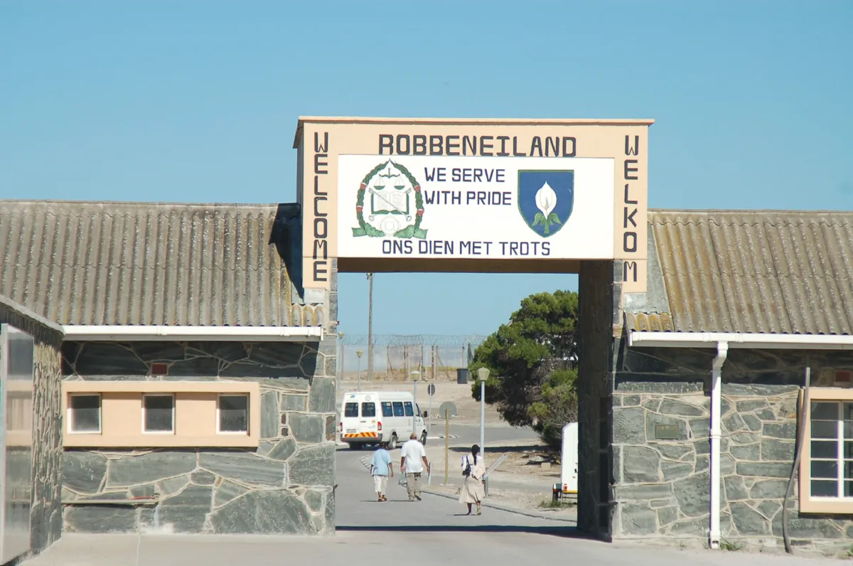 Entrance to Robben Island, Cape Town, South Africa, as we leave the boat docks.