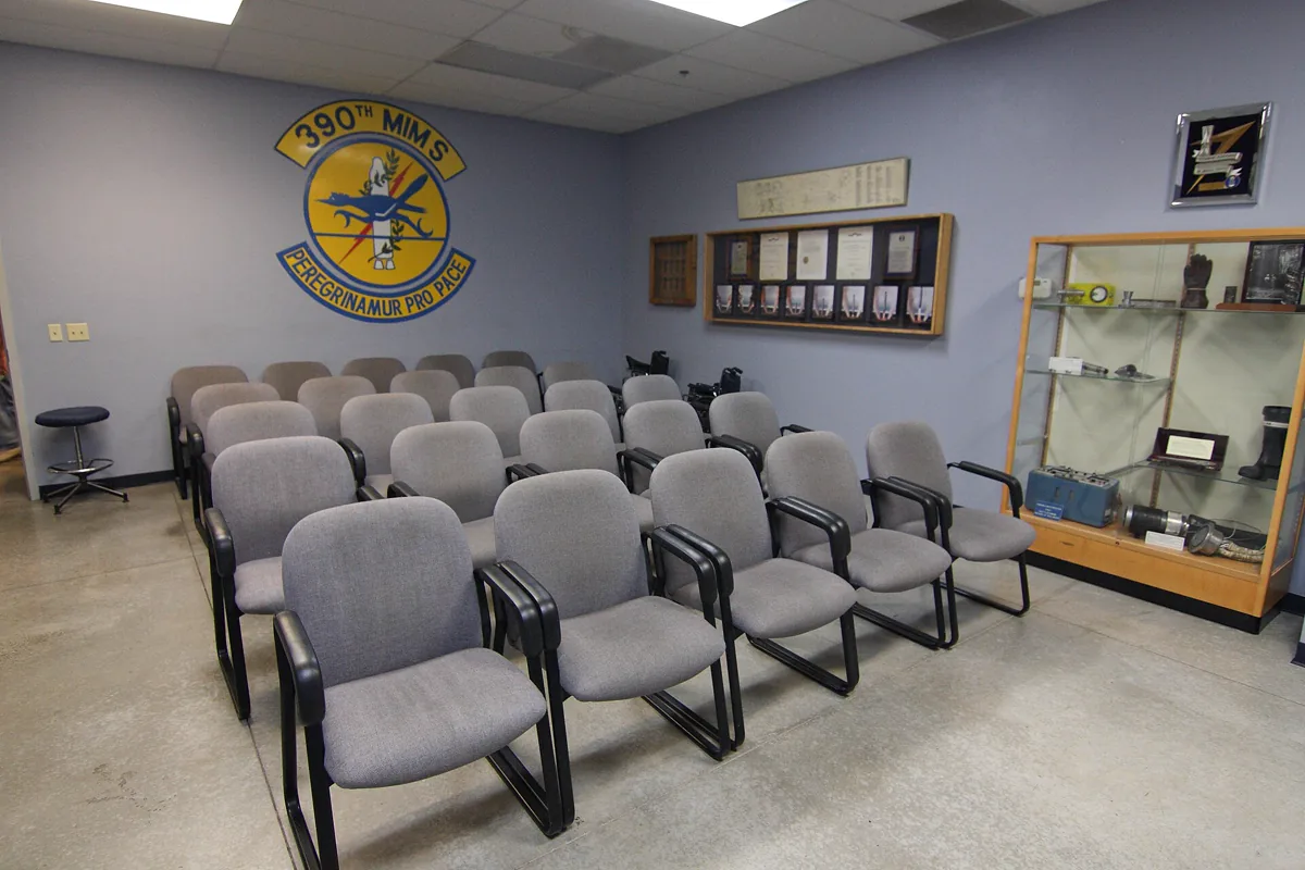 Chairs in the briefing room which starts the tour at the Titan Missile Museum in Arizona. See: www.titanmissilemuseum.org/